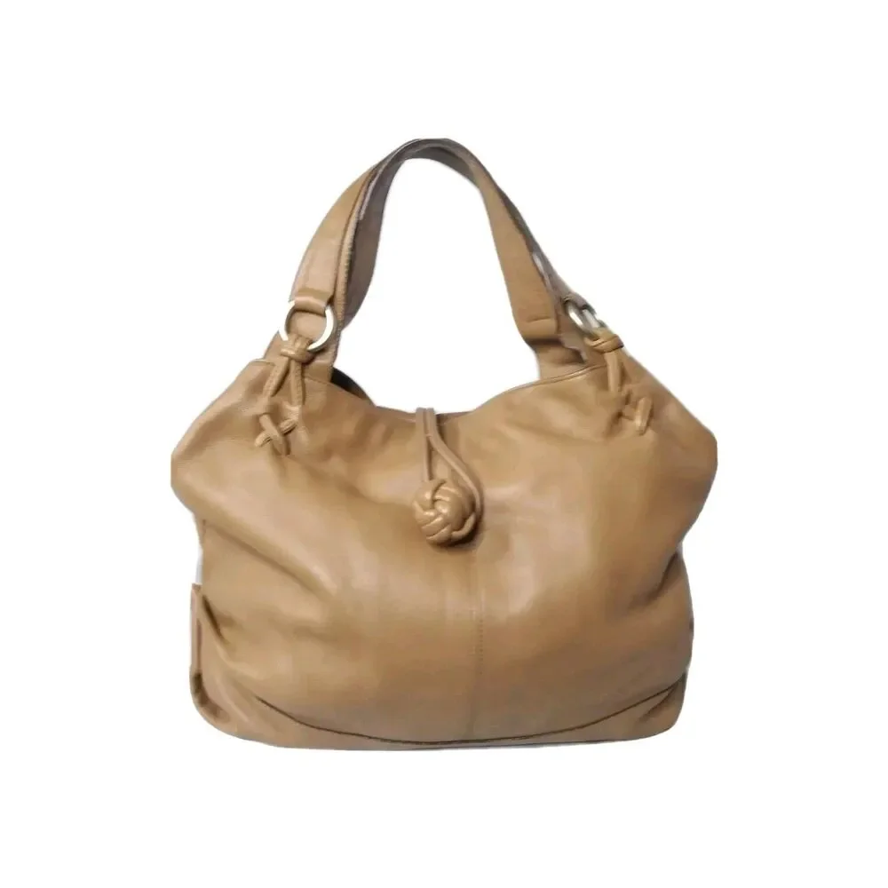Banana Republic Large Leather Handbag Satchel Boho Tote Tan